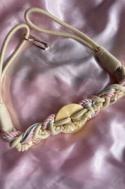 Vintage 80s Braided Cord and Shell Belt
