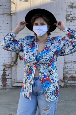 Silk Floral Button Down Shirt