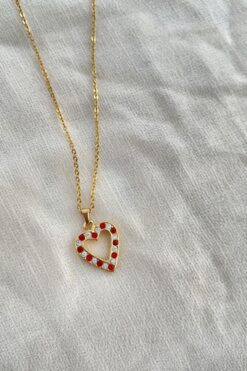 90s Rhinestones Heart Necklaces