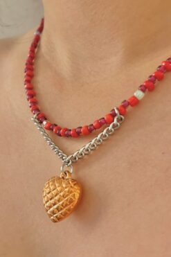 Copper Heart Charm Necklace - 16.5"