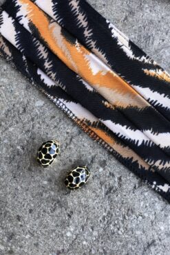 80s KJL Cheetah Clip On Earrings