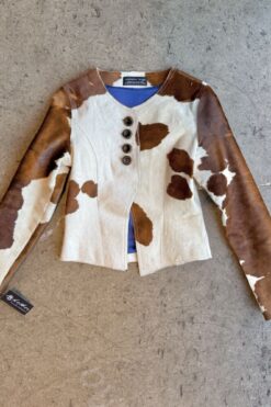 Vintage Cowhide Pony Skin Highlander Crop Jacket - XS