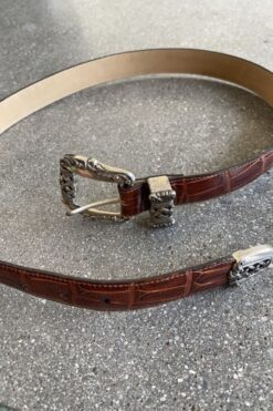 Vintage 90s Skinny Brown Leather Belt
