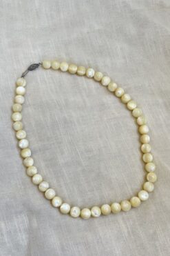 Vintage Genuine Mother Of Pearl Beaded Necklace
