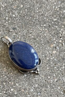 Vintage 90s Blue Lapis and Silver Pendant