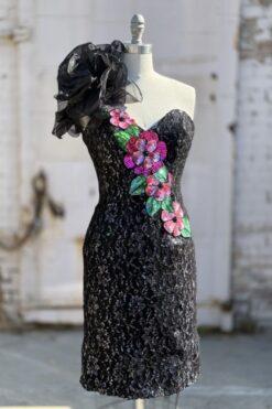 Loralie 80s Sequin One Shoulder Dress- S/M
