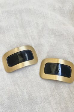 Vintage Gold Tone and Black Shoe Clips