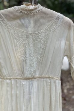 Vintage Antique Cream Beaded Lace Edwardian Dress - XS