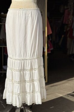 Vintage Antique Cotton Slip Skirt - Medium