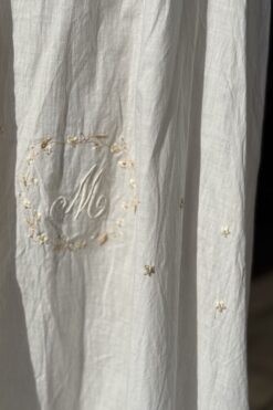 Vintage Antique Embroidered Cotton Slip Skirt - Small