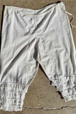 Vintage Antique Cotton Ruffle Bloomers - Small/Medium