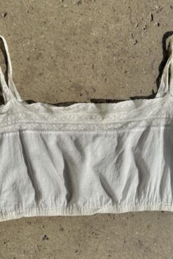 Vintage Antique Cotton Lace Bralette Top - Small