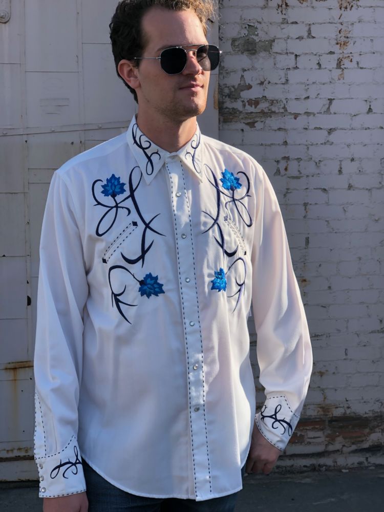 Vintage Roper Embroidered Pearl-Snap Western Shirt