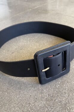 Vintage Black YSL Leather Waist Belt - Large