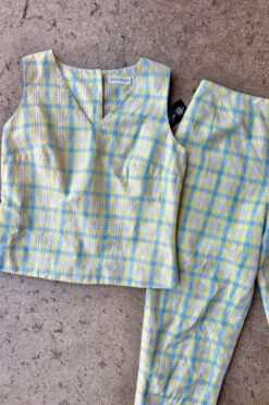 Vintage Ann Taylor Silk/ Linen Plaid Set - 4