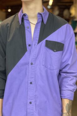 Vintage 90s Purple and Black Western Button Up Shirt - M