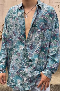 Vintage 90s Swagman Silk Button Down Shirt - Large/Extra Large