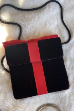 Vintage 90s Mini Velvet Bow Bag