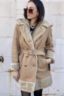 SOLD Vintage 60s Vintage Davis of Boston Wool and Faux Fur Coat - S/M