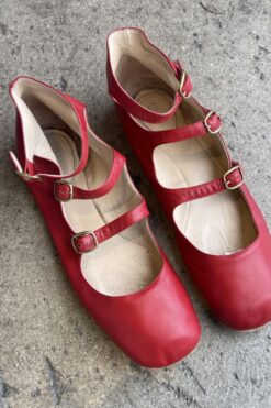 SOLD Chloe Triple Strap Red Ballet Flats - 40 1/2