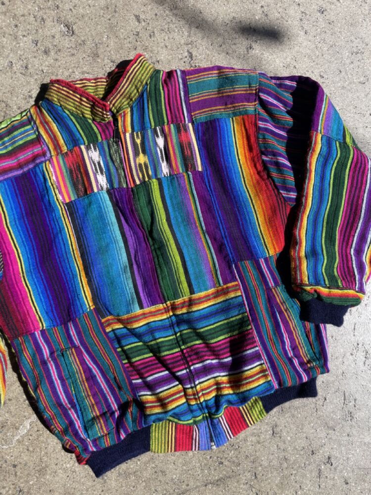 Recyclen weten Architectuur Vintage Serape Stripe Woven Cotton Bomber Jacket – L – Hotbox Vintage