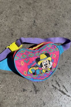 Vintage Disney Neon Heart Minnie Mouse Fanny Pack