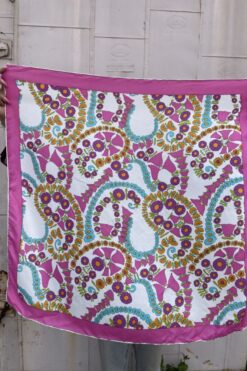 Vintage 70s Floral Silk Scarf