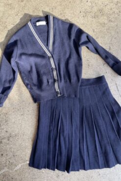 Vintage Lord And Taylor Navy Cardigan and Skirt Set - 5T