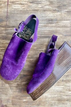 Vintage 70s Violet Suede Platform Shoes - 5