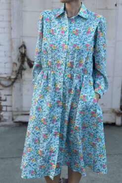Vintage 80s Acid Florals Dress - L