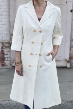 Vintage 90s George Gross Ribbed Silk Dress Coat - M