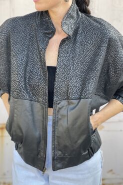 Vintage 80s Black Leather Jacket - S/M