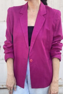 Vintage 80s Raspberry Pink Blazer - L