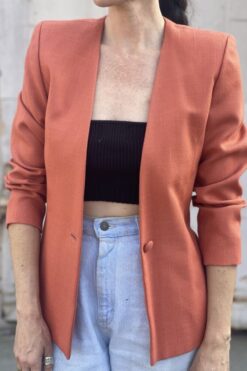 Rose Coral Linen Jacket 
