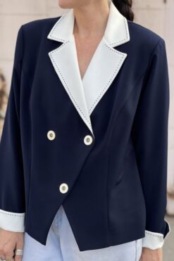 Tri-Button Nautical Blue Blazer