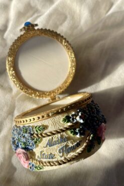 Vintage Alaska State Flower Forget-Me-Not Trinket Box