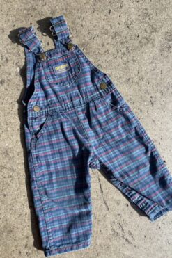 Vintage Kids OshKosh B'Gosh Plaid Overalls - 12 Months