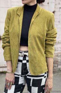 Vintage Y2K Anne Klein Suede Mustard Jacket - M/L