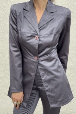 Vintage 90s XOXO Faux Snake Stretch Jacket and Pants Set - S/M