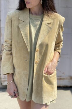 Vintage Margaret Goldfrey Yellow Suede Jacket - L