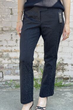 Y2K Black Brocade Capri Pants - M