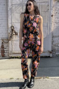 Vintage 70s Colorfully Top and pants set - S/m