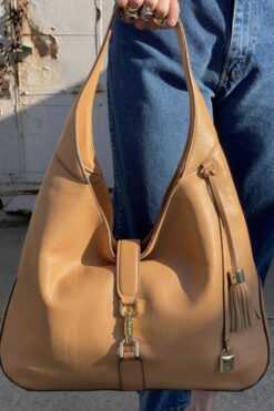 G.I.L.I Tan Leather Hobo Bag