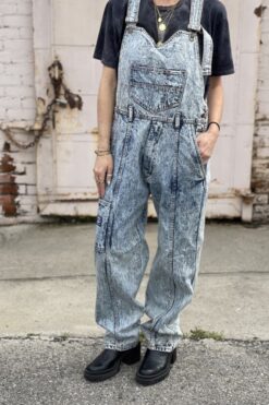 SOLD Vintage 80s Javolis Acid Wash Denim Overalls - M/L