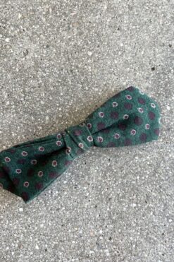 VINTAGE GREEN CLIP-ON BOW TIE