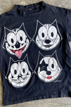Rare Vintage 90s Felix The Cat Kiss Band T-Shirt - L