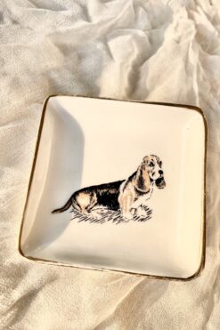 Vintage Basset Hound Trinket Dish