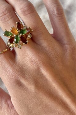 Vintage Multi Tourmaline Cocktail Ring