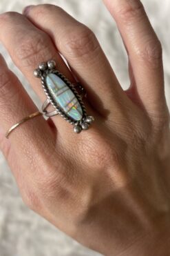 Vintage Southwestern Opal and Sterling Silver Ring