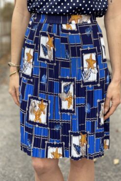 Vintage 90s Nautical Pleated Skirt - L
